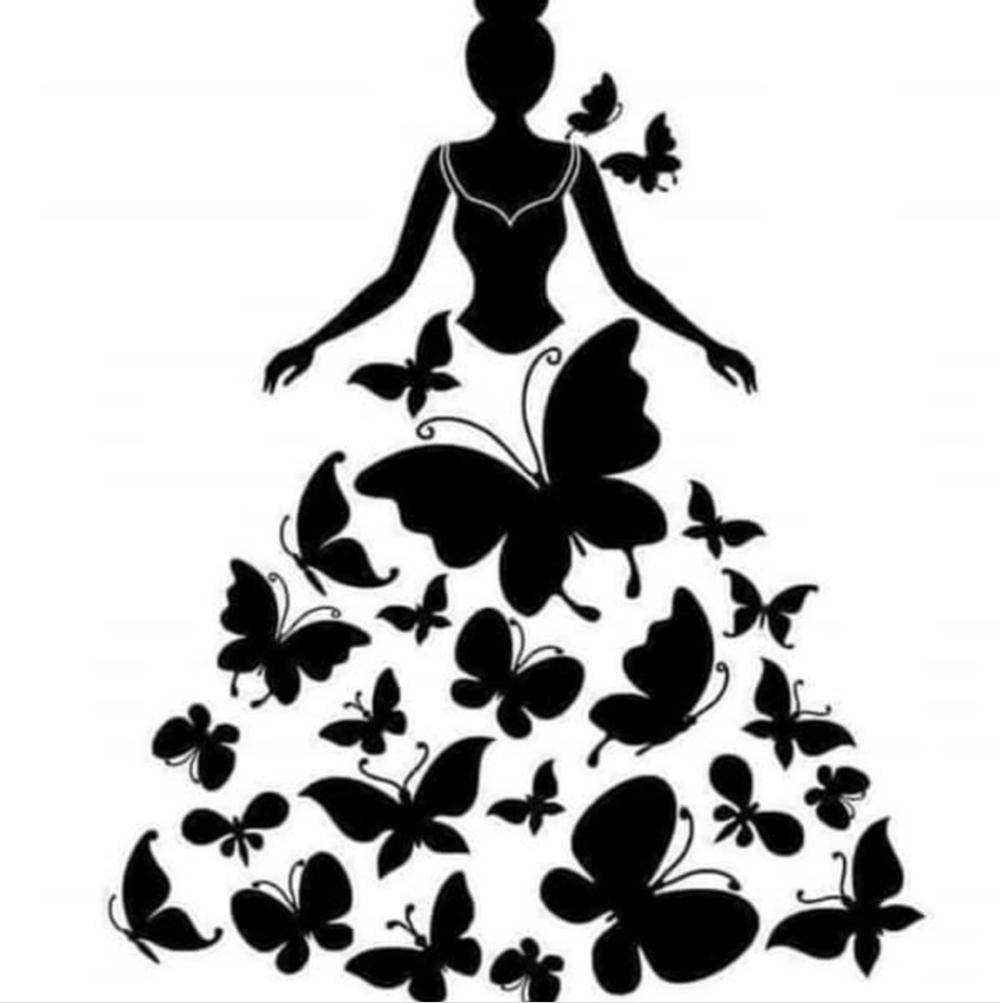 Princess Butterfly Dress Vinyl‎ Graphic Auto Laptop Car Decal Bumper Sticker